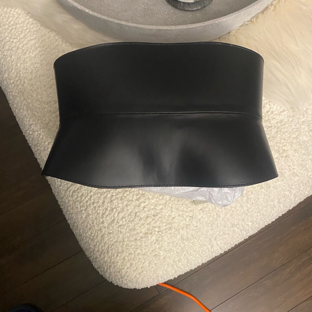 All Saints Black Leather Corset Belt